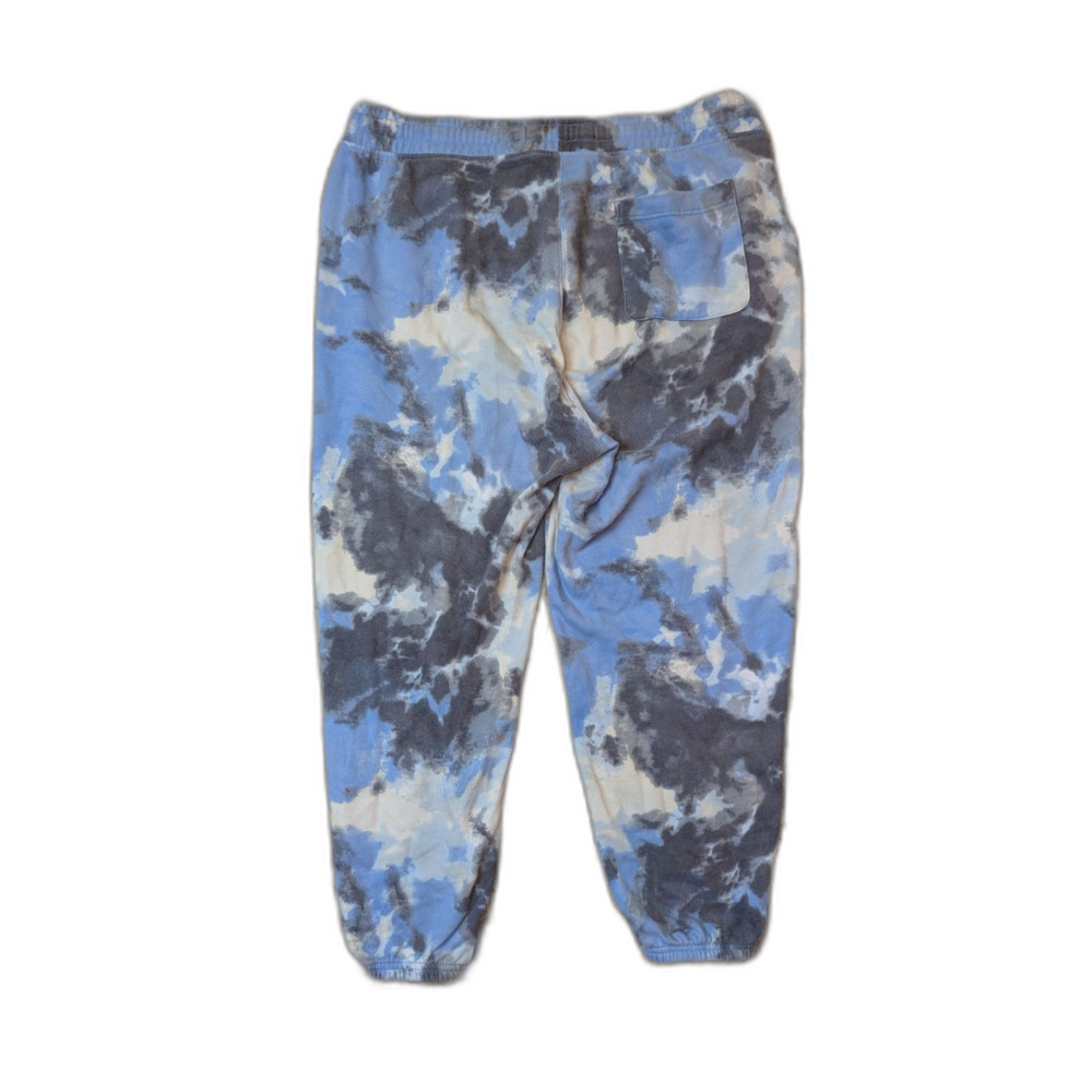 Tie-Dye Blue White Black Sweatpants Joggers with Rear Pocket Size XL